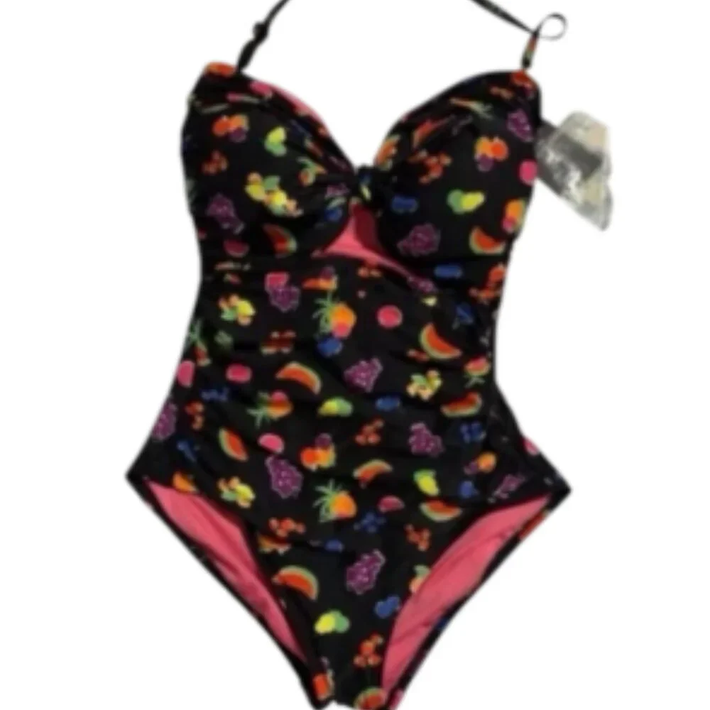 Kate Spade Womens Swimsuit Summer Fruit One Piece Cutout Front NWT SZ M - Picture 3 of 8